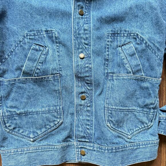 Cambridge Dry Goods Denim Chore Jacket Contrast Collar Unisex M - Picture 6 of 6